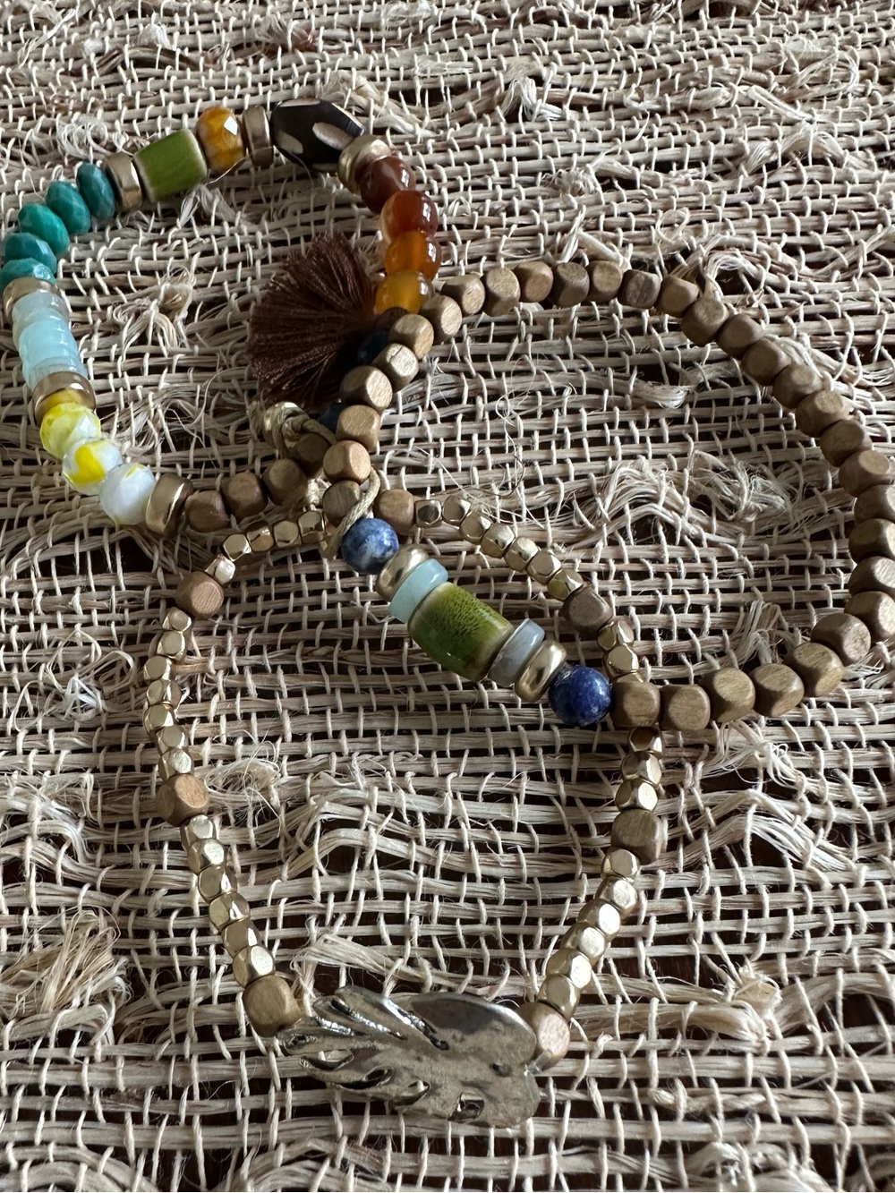 J Jill Tropical Beaded Bracelets Set Of 3 EUC - Picture 2 of 2